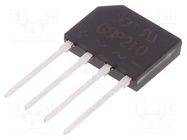 Bridge rectifier: single-phase; Urmax: 1kV; If: 2A; Ifsm: 60A; flat YANGJIE TECHNOLOGY