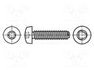 Screw; for metal; 4x20; Head: cheese head; Torx®; TX20; Øhead: 8mm BOSSARD