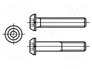 Screw; M2x8; 0.4; Head: button; hex key; HEX 1.3mm; ISO 7380-1 BOSSARD