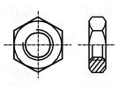 Nut; hexagonal; M6; 1; steel; Plating: zinc; 10mm; BN 124; DIN 439B BOSSARD