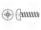 Screw; 4x25; Head: cheese head; Pozidriv; PZ2; A2 stainless steel BOSSARD