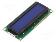 Display: LCD; alphanumeric; STN Negative; 16x2; blue; 80x36x10mm RAYSTAR OPTRONICS