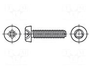 Screw; for metal; 4x8; Head: cheese head; Pozidriv; PZ2; zinc BOSSARD