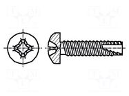 Screw; for metal; 4x8; Head: cheese head; Phillips; PH2; zinc BOSSARD