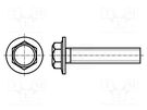 Screw; with flange; M4x8; 0.7; Head: hexagonal; A2 stainless steel BOSSARD