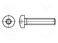 Screw; M2.5x10; 0.45; Head: button; Torx®; TX08; A2 stainless steel BOSSARD