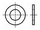Washer; round; M1,6; D=4mm; h=0.3mm; steel; Plating: zinc; DIN 125A BOSSARD