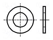 Washer; round; M8; D=15mm; h=1.6mm; A2 stainless steel; DIN 433 BOSSARD