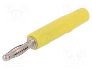 Plug; 2mm banana; 10A; 33VAC; 70VDC; yellow; nickel plated; Ø: 2mm SCHÜTZINGER