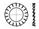 Washer; externally serrated; M4; D=8mm; h=0.5mm; spring steel BOSSARD