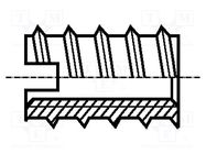 Threaded insert; brass; without coating; M5; BN 242; L: 12mm BOSSARD