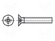Screw; M2x8; 0.4; Head: countersunk; Pozidriv; PZ1; steel; zinc BOSSARD