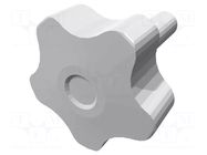 Knob; Ø: 40mm; Ext.thread: M10; 30mm; H: 27mm; technopolymer PP ELESA+GANTER