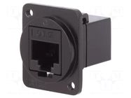 Coupler; FT; Cat: 5e; 8p8c; RJ45 socket,both sides; 19x24mm; metal CLIFF