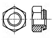 Nut; hexagonal; M6; 1; hardened steel; Plating: zinc; H: 5mm; 10mm BOSSARD