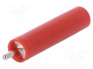 Connector: 4mm banana; socket; 20A; 1kV; 1kVAC; 29.5mm; red; 10mΩ SCHÜTZINGER