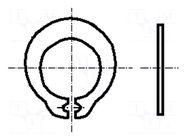 Circlip; spring steel; Shaft dia: 6mm; BN 832; Ring: external BOSSARD