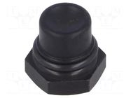 Button; -40÷85°C; silicone; Actuator colour: black APEM