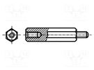 Screwed spacer sleeve; 25mm; Int.thread: M3; Ext.thread: M3; brass KEYSTONE