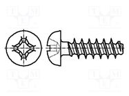 Screw; 3x16; Head: button; Phillips; PH1; A2 stainless steel BOSSARD