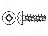 Screw; 4x8; Head: button; Phillips; PH2; A2 stainless steel BOSSARD