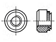 Nut; round; M3; hardened steel; Plating: zinc; BN 200; push-on BOSSARD