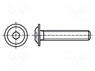 Screw; with flange; M8x16; 1.25; Head: button; hex key; HEX 5mm BOSSARD