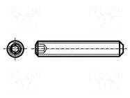 Screw; M4x8; 0.7; Head: without head; hex key; HEX 2mm; steel BOSSARD
