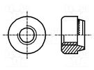 Insert nut; round; M3; 0.5; steel; Plating: zinc; BN 199; push-on BOSSARD