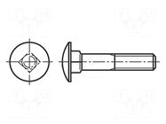 Screw; M8x90; 1.25; Head: button; A2 stainless steel; DIN 603; 22mm BOSSARD