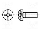 Screw; M4x12; 0.7; Head: button; Phillips,slotted; 0,8mm,PH2; steel BOSSARD