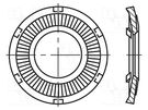 Washer; round,externally serrated; M3; D=6mm; spring steel BOSSARD