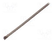 Rope; acid resistant steel A4; Ørope: 4mm; L: 50m; Rope plexus: 7x7 