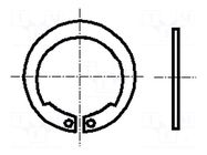 Circlip; spring steel; Shaft dia: 24mm; BN 829; Ring: external BOSSARD