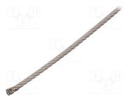 Rope; acid resistant steel A4; Ørope: 3mm; L: 10m; Rope plexus: 7x7 