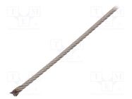 Rope; acid resistant steel A4; Ørope: 3mm; L: 50m; Rope plexus: 7x7 