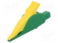 Crocodile clip; 32A; 1kVDC; yellow-green; Grip capac: max.30mm STÄUBLI