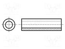 Spacer sleeve; 6.35mm; cylindrical; aluminium; Out.diam: 6.35mm KEYSTONE