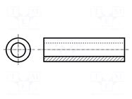 Spacer sleeve; 6.35mm; cylindrical; aluminium; Out.diam: 6.35mm KEYSTONE