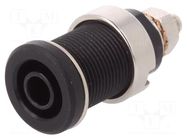 Connector: 4mm banana; socket; 32A; black; nickel plated; 32mm SCHÜTZINGER