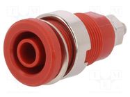 Connector: 4mm banana; socket; 32A; red; nickel plated; 32mm SCHÜTZINGER