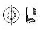 Insert nut; round; M3; steel; Plating: zinc; 2.3mm; BN 196; push-on BOSSARD