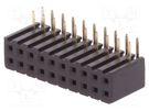 Socket; pin strips; female; PIN: 20; angled 90°; 2mm; THT; 2x10 CONNFLY