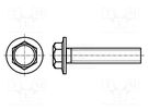 Screw; with flange; M4x8; 0.7; Head: hexagonal; steel; zinc BOSSARD