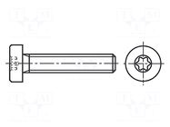 Screw; M8x16; Head: cheese head; Torx®; TX30; steel ELESA+GANTER