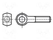 Lifting eye bolt; M10x100; 1.5; Head: eye; DIN 444B; 10mm BOSSARD