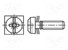 Screw; with washer; M3.5x10; 0.6; Pozidriv,slotted; 0,8mm,PZ2 BOSSARD