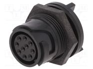 Connector: circular; socket; female; PIN: 10; w/o contacts; UL94V-0 BULGIN