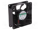 Fan: DC; axial; 12VDC; 80x80x25mm; 101.4m3/h; 44.7dBA; Vapo; 4800rpm SUNON