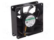 Fan: DC; axial; 12VDC; 80x80x25mm; 55.77m3/h; 28dBA; Vapo; 2600rpm SUNON
